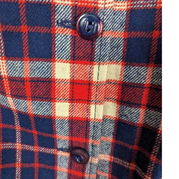 Pendleton Knockabouts 1960s Plaid Wool Shirt Blazer Red White Blue Made in USA - Picture 10 of 14